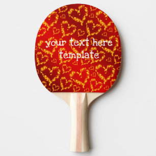 funny, hearts, heart, red, love, valentine, glossy ping pong paddle