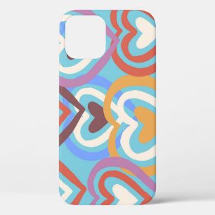 Funny Hearts: Seamless Texture Pattern. iPhone 12 Case