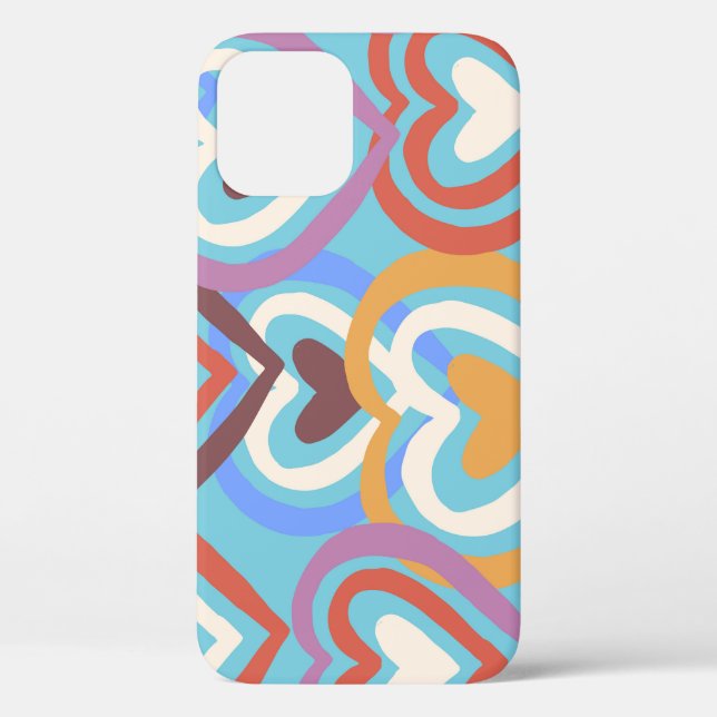 Funny Hearts: Seamless Texture Pattern. Case-Mate iPhone Case (Back)