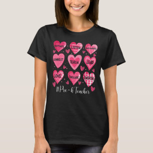 Funny Hearts Teach Love Inspire Pre-k Teacher Vale T-Shirt