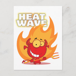 funny heat wave devil cartoon postcard