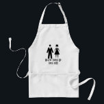 Funny Heating Things Up Cute Couples Standard Apron<br><div class="desc">Cute couples design features a black silhouette of a man in a business suit and a woman in a dress and wearing pearls. Below the couple is text in black font that says Heatin' Things Up Since 20XX. This text is completely customisable and can be changed to your anniversary year...</div>
