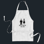 Funny Heating Things Up Cute Couples Standard Apron<br><div class="desc">Cute couples design features a black silhouette of a man in a business suit and a woman in a dress and wearing pearls. Below the couple is text in black font that says Heatin' Things Up Since 20XX. This text is completely customisable and can be changed to your anniversary year...</div>