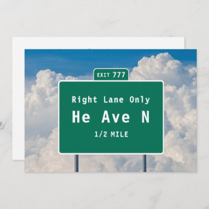Funny Heaven Spiritual Directions Freeway Exit Holiday Card