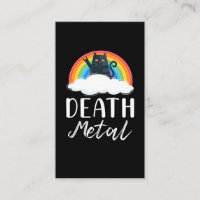Funny Heavy Death Metal Cat Rainbow Rock Music