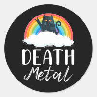 Funny Heavy Death Metal Cat Rainbow Rock Music