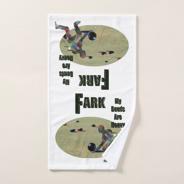 Funny Heavy Lawn Bowls Design, Hand Towel (Hand Towel)