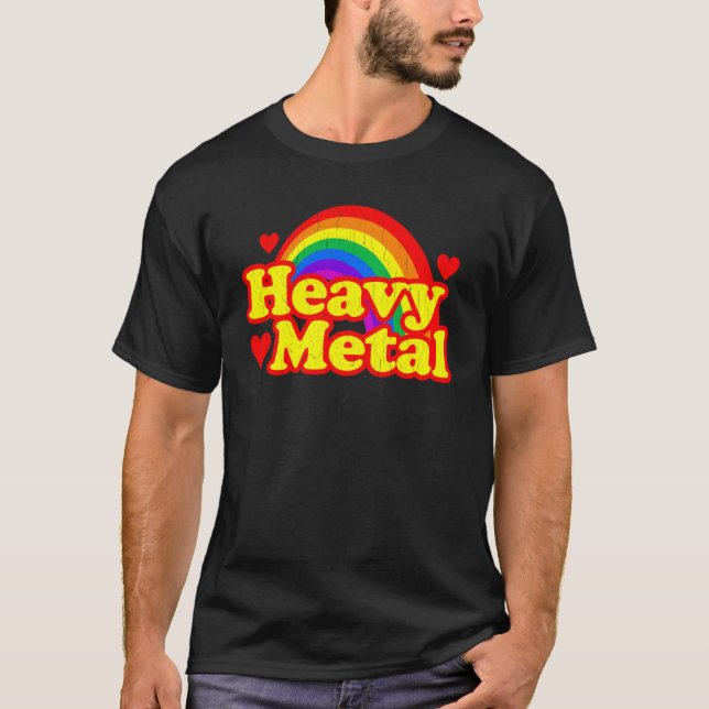Funny Heavy Metal Rainbow friend T-Shirt (Front)