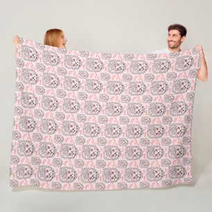 Funny Hedgehog And Positive Text Pattern Fleece Blanket