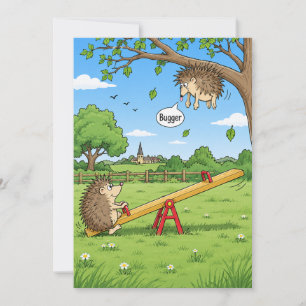 Funny Hedgehog Birthday Card Hilarious Hedgehog