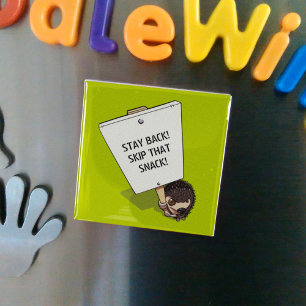 Funny Hedgehog Cartoon Protestor With Placard Post Magnet