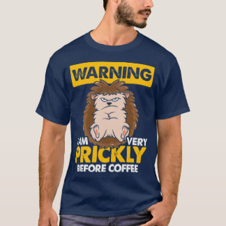 Funny Hedgehog Coffee Drinker T-Shirt