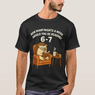 Funny Hedgehog Reading Book 67 Six Seven Meme T-Shirt