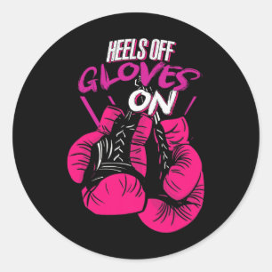 Funny Heels Off Gloves On Fighting Boxing Boxer Gi Classic Round Sticker
