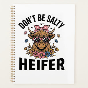Funny Heifer Cow Floral Butterfly Vintage Design_1 Planner