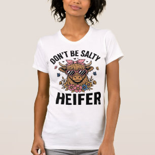 Funny Heifer Cow Floral Butterfly Vintage Design_1 T-Shirt