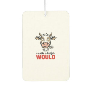 Funny Heifer Cow Vintage Engraving Shirt Design_1 Car Air Freshener