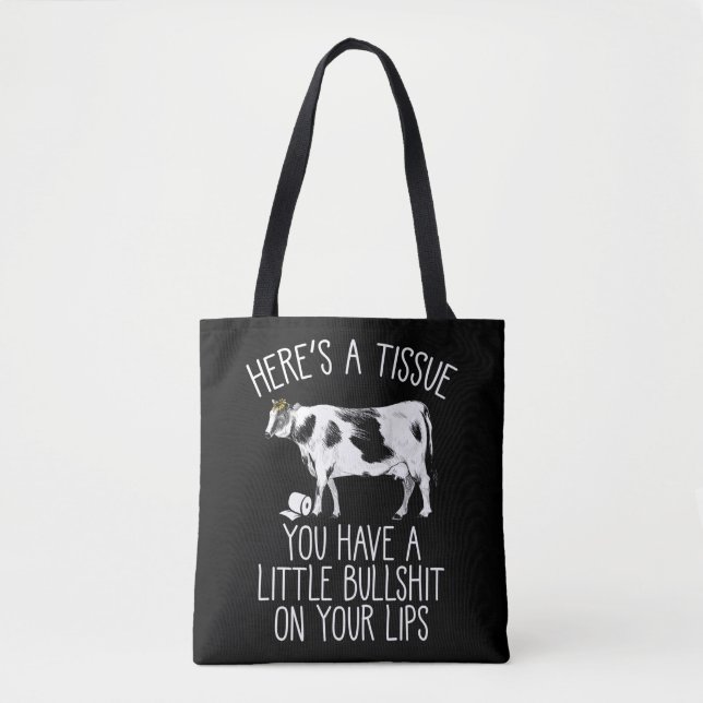 Funny Heifer Crybaby Cow Farmer Bull Softie Tote Bag (Front)
