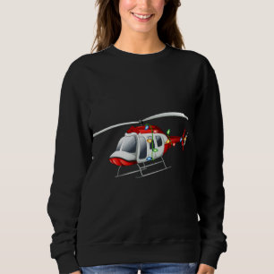 Funny Helicopter Lover Xmas Santa Hat Helicopter C Sweatshirt