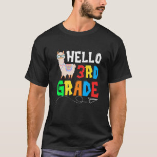 Funny Hello 3Rd Grade Llama Happy First Day Of Sch T-Shirt