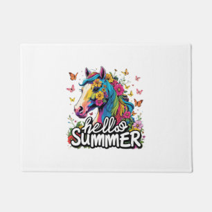 Funny Hello Summer Horse Doormat