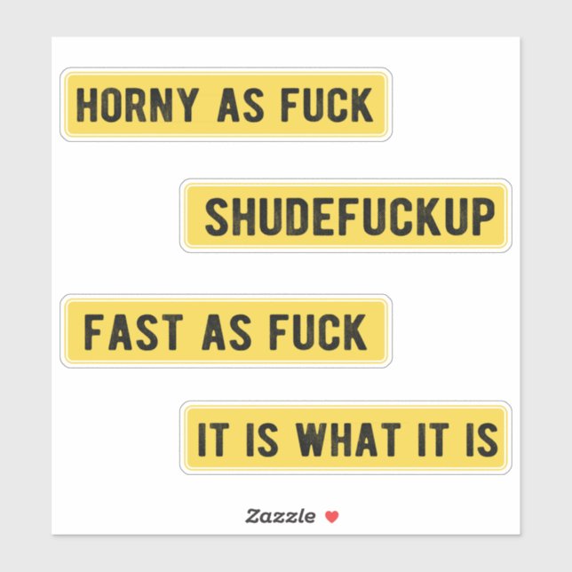 Funny Helmet  Sticker (Yellow) (Sheet)