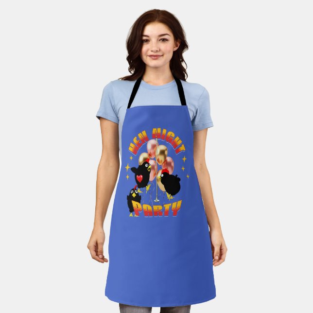 Funny Hen Night Party Chickens Design Apron (Worn)