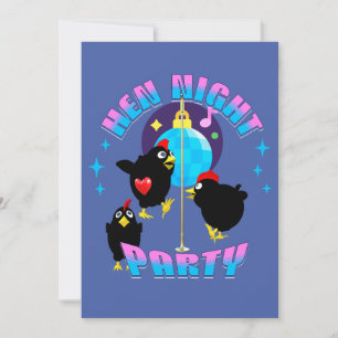 Funny Hen Night Party Chickens Design Invitation