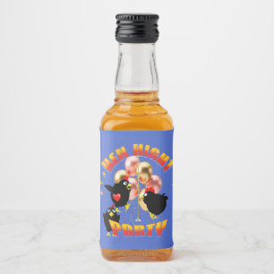 Funny Hen Night Party Chickens Design Liquor Bottle Label