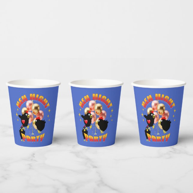 Funny Hen Night Party Chickens Design Paper Cups (Multi)