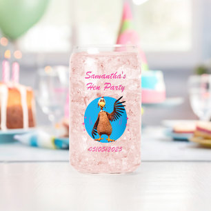Funny Hens Night Chicken Party Humour Can Glass