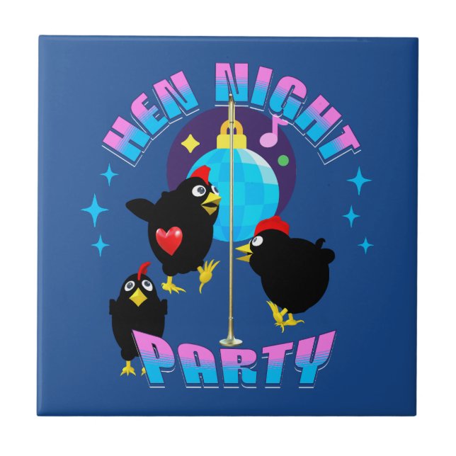 Funny Hens Night Chicken Party Humour Ceramic Tile (Front)