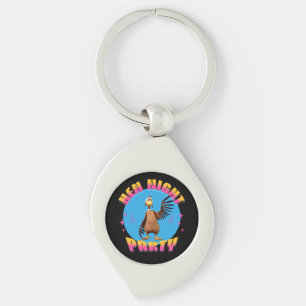 Funny Hens Night Chicken Party Humour Key Ring