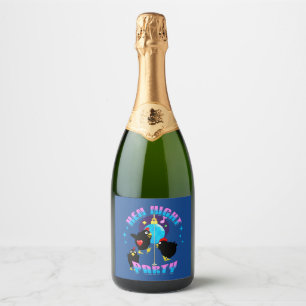 Funny Hens Night Chicken Party Humour Sparkling Wine Label