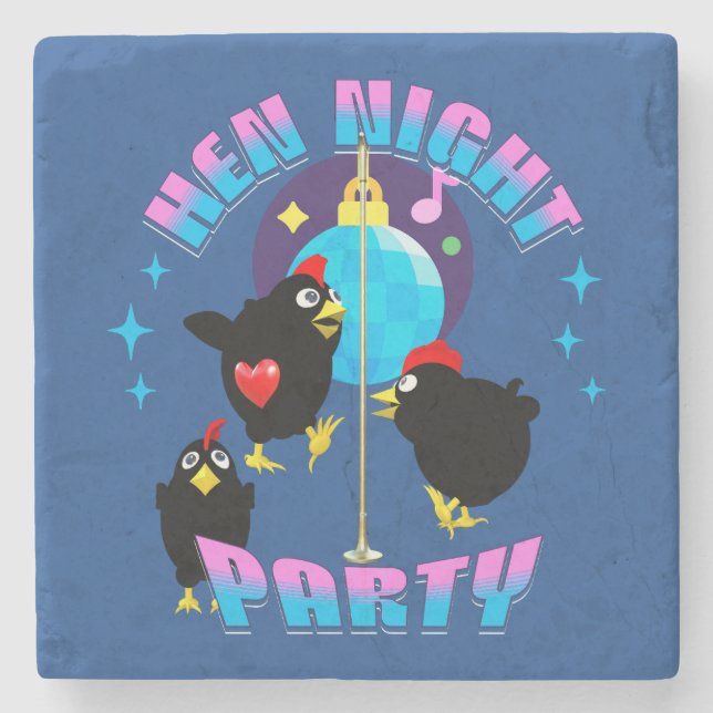 Funny Hens Night Chicken Party Humour Stone Coaster (Front)