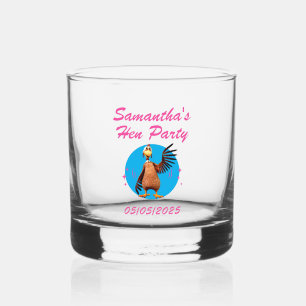 Funny Hens Night Chicken Party Humour Whiskey Glass