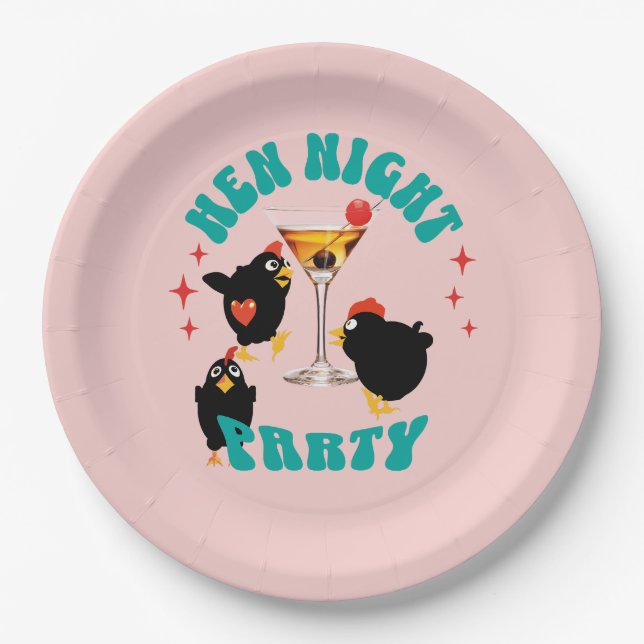 Funny Hens Night Party Funny Chicken  Paper Plate (Front)