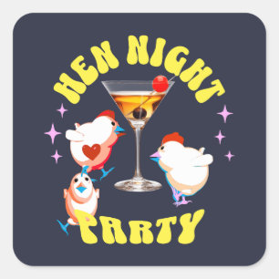 Funny Hens Night Party Funny Chicken Square Sticker