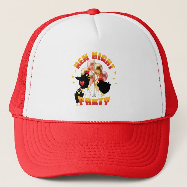Funny Hens Night Party Funny Chicken  Trucker Hat (Front)