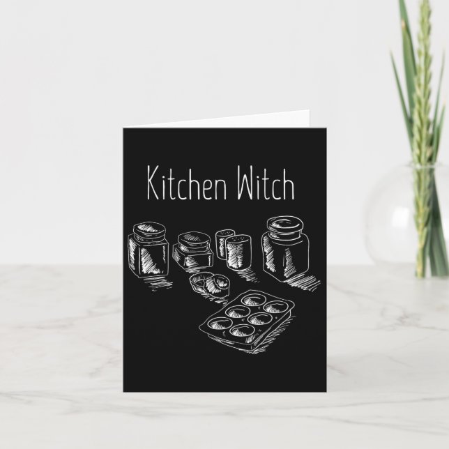 Funny Herbalist Kitchen Witch Halloween Cooking Ch Card (Front)