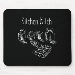 Funny Herbalist Kitchen Witch Halloween Cooking Ch Mouse Pad