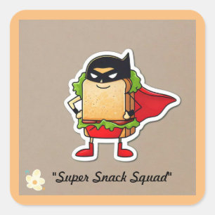 "Funny Hero Hoagie" Square Sticker