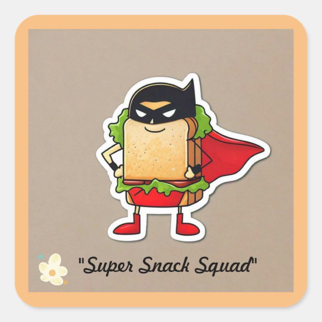 "Funny Hero Hoagie" Square Sticker (Front)