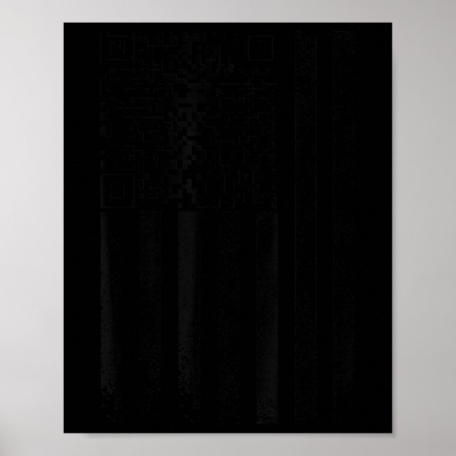 Funny Hes Back Trump Scan Code Qr, Distressed Amer Poster (Front)