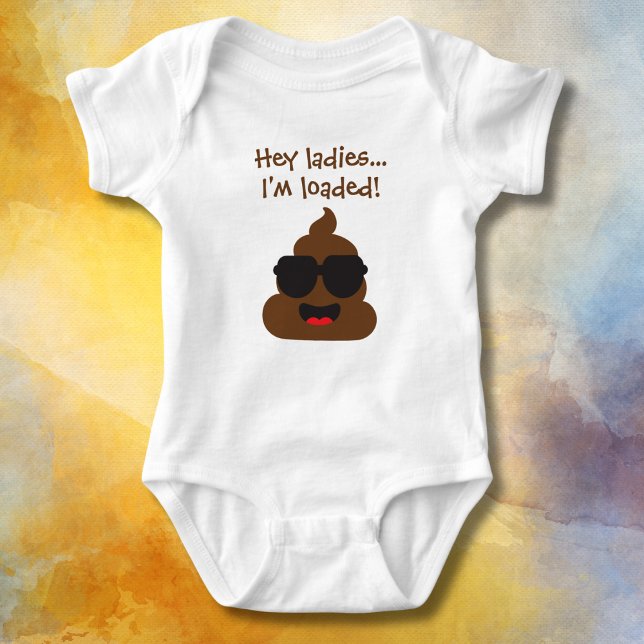 Funny Hey Ladies I'm Loaded  Baby Bodysuit (Creator Uploaded)