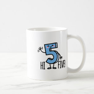 Funny Hi Five! High Hand Hello Wave Number 5 Kids Coffee Mug