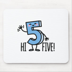 Funny Hi Five! High Hand Hello Wave Number 5 Kids Mouse Pad