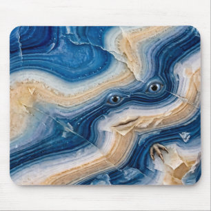 Funny Hidden Creature in Blue Agate Mouse Pad