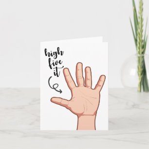 Funny High five it illustrated hand congratulation Card