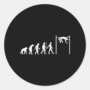 Funny High Jump Art For Men Women Track Field High Classic Round Sticker